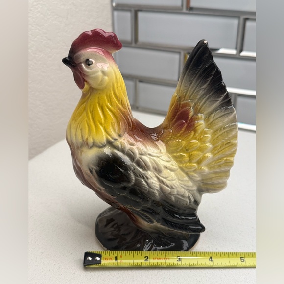 Vintage Rooster Ceramic Planter 1950s Mid-Century Pottery Hand-painted MCM - Picture 12 of 13